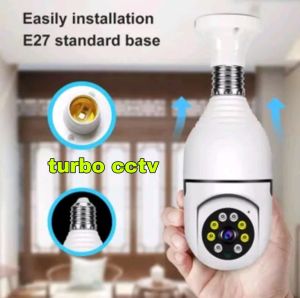 IP KAMERA CCTV BOHLAM 360 PANORAMIC BENTUK LAMPU APLIKASI V380