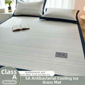 Cool Summer Ice Silk Bamboo-Straw Mat Set 1-Person