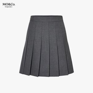 MO&Co. | Mid Waist Wool Yarn Knit Pleated Midi Skirt