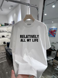 Áo Thun Cotton Tay Ngắn in Chữ Phong Cách Mỹ Cho Nam Mùa Hè Thường Ngày Thoáng Khí Thoải Mái Rộng Rãi Cổ Tròn