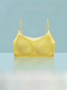HUACHENGSHI | Invisible Seamless Summer Ultra-Thin Strap Ice Silk Sports Bra Vest Style Womens Underwear Comfortable Nylon One-Piece Design