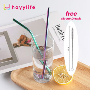 HAYYLIFE Colourfull Stainless Straw/Sedotan Stainless Steel Set /Sedotan Minum Lurus Bengkok Stainless HL-AAB773