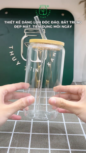 Ly Thủy Tinh Highball - Can Shaped Kèm Ống Hút Thủy Tinh | 500ml | [LYNOIR_LY129]