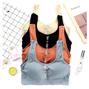 MPBRA530 Bra Tanpa Kawat Pakaian Dalam Wanita Polos Heart To Heart BH Olahraga Sportbra Gym