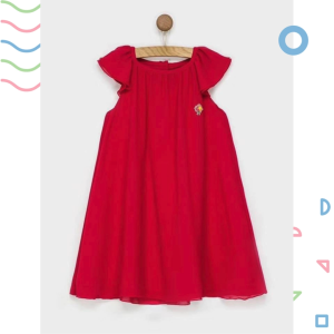 Đầm voan cho bé gái 3-5 tuổi SERGENT MAJOR tay bay hồng cánh sen cotton mát nhẹ váy chữ A bé gái đầm bé gái xuất Pháp