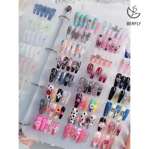 Berfly | A5 size Muti-purpose Binder Nail Art Swatcher Stationary Binding Cover FREE Page Fillers Nail Art Display Book-type Frosted Cover Book