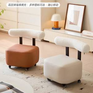 Portable Home Sofa Living Room End Table Mobile Leisure Metal Stand Holder Universal Wheel Couch Companion Small Stool Gift