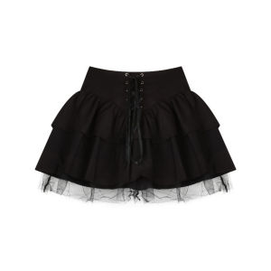 Stylish Niche Style Pure Desire Style Mesh Patchwork High Waist Waist Skirt Womens Summer New Arrival Silm Figure Flattering Short Skirt