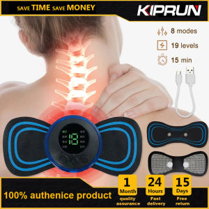 KIPRUN Electric Neck Massager LCD Display Neck Stretcher 8 Mode Cervical Massage Patch Pulse Muscle Stimulator Portable Relief Pain or Muscle Pain Relief and Shoulder Relaxation