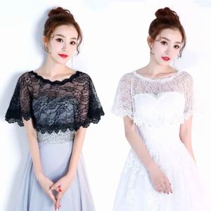 Lace Small Cape Summer Bridesmaid Dress Shoulder Yarn Thin Coat Waistcoat All-Matching Short Outer Matching Skirt Blouse for Women