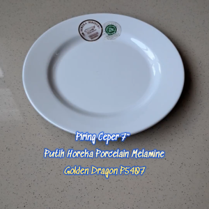 Piring Ceper Pisin 7" Horeka Porcelain Melamine - Golden Dragon P5407 - Food Grade, Styleish & Fashionable