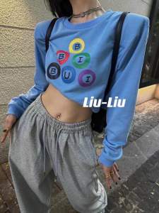 OLYMPICC SWEATER เสื้อครอป ผ้าดีมาก แขนยาว ผ้าไม่หนามาก **งานป้ายKOREA🇰🇷**