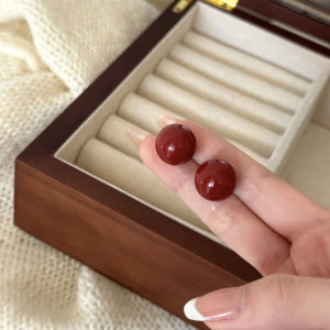 Red Kidney Bean Pure Silver Earrings Womens Fashion Jewelry Small Niche Design  Outburst Korean Style Ear Jewelry