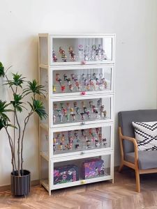 Display Cabinet Rack 3/4/5Layers Wood/Brown Bamboo Acrylic Three Sided Transparency Bookshelf Kitchen Cabinet Display Cabinet For Kitchen In Bangladesh Glass Display Showcase Cabinet - Lazada