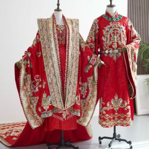 ชุดแต่งงานสไตล์จีน Song Dynasty ชุดเจ้าสาว XiuHai ชุดราตรีแบบสมบูรณ์แบบสำหรับฤดูร้อน ชุดกี่เพ้าปักลาย ผ้าฝ้ายโพลีเอสเตอร์