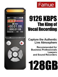 Famue | FANMU L17 Professional Digital Voice Recorder 9216Kbps PCM Lossless Audio Recording Pen with Dual Microphone Noise Reduction 1TB