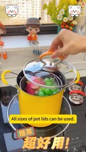 Stainless Steel Pan Cover Holding Handle Non-stick Color Cap Universal Accessories Cover Kitchenware Protector Silicone 3 L9Z5