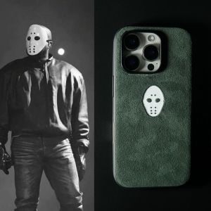 Kanye West Jason Suitable Apple 17Promax Phone Case iPhone 16 15 14 13 New Air Ondela Faux Leather Mini American Retro plus Abstract Mask
