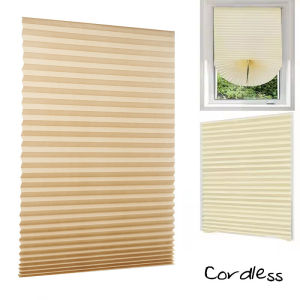 Cordless Blackout Shades Room Darkening Half Blackout Curtains Self-adhesive Pleated Curtains Cuttable Roller Blinds