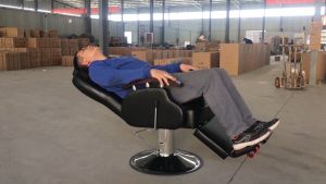 Salon Barber Chair: Adjustable Height & Hydraulic Leather Hairdressing Chair