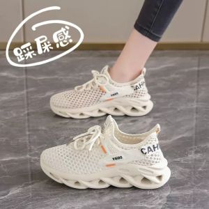 Womens Running Shoes Breathable Soft Bottom Mesh up Sneakers Dad Style Sporty Casual Low Cut Rubber Outsole Comfortable