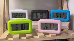 Multi Color Digital Screen Alarm Clock Displays Time Date And Temperature With Snooze Function Compact For Bedroom Dorm Office U