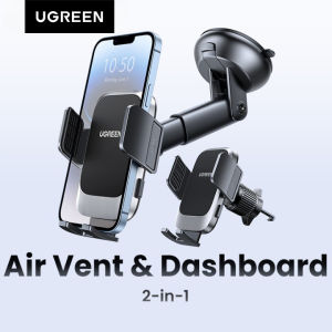 UGREEN 2-in-1 Car Phone Holder for Dashboard Windshield Air Vent Compatible with iPhone 1514 13 Pro Max iPhone 15 14 Plus Samsung Xiaomi