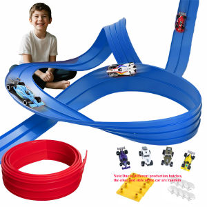 Flexible Race Track Children Toys DIY Double-track Racing Car Ramp Compatible 1/64th Cars Portable Rolls Up Boy Christmas Gift