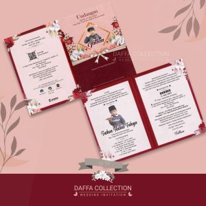[50 Pcs] Undangan Khitanan Elegant  | Free plastik Label Thanks Card dan Video Undangan |