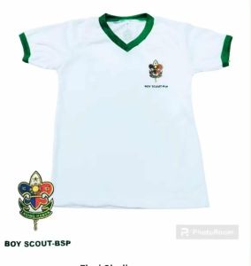 Boy Scout School Uniform T-Shirt with Green Piping