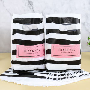 50/100Pcs Thank You Gift Bags With Handles Birthday Gift Clothing Bag Small Business Thank You Gift Bags Shopping Plastic Bags