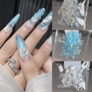 50Pcs 3D Mixed Ocean Series Nail Charms Blue White Shell Starfish Coconut Tree Nail Art Decorations DIY Seabeach Manicure Parts