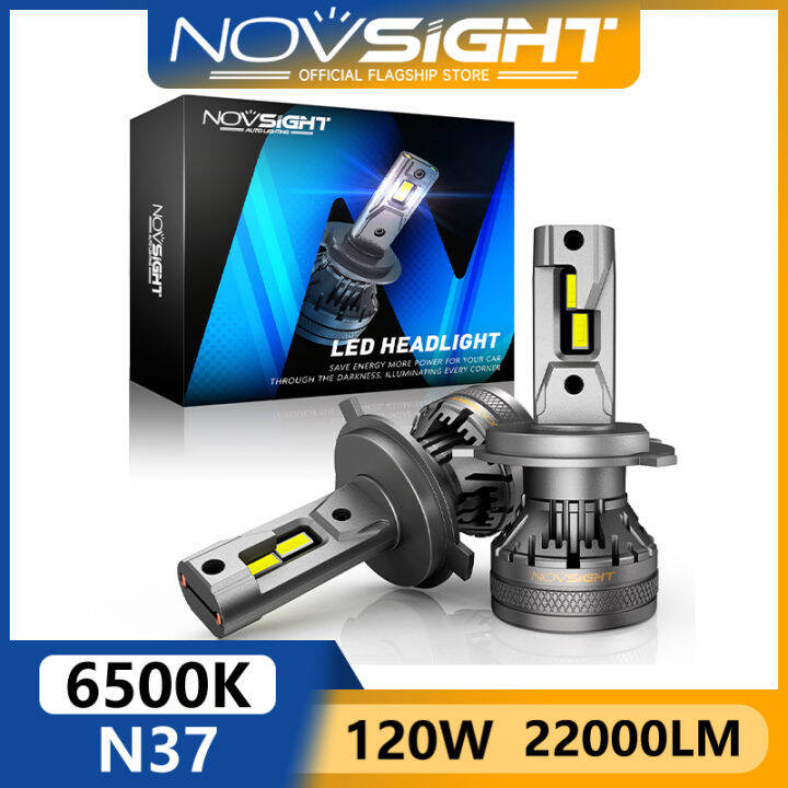 NOVSIGHT N37 120W LED Car Headlights Bulbs Super Bright No Flicker Auto ...