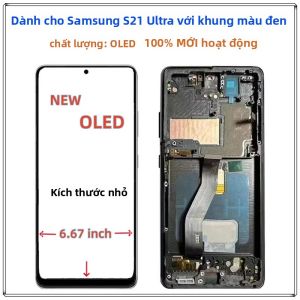 Màn Hình LCD OLED Samsung Galaxy S21 Ultra SM-G998F/DS G998B G998U Có Khung Cảm Ứng Thay Thế Màn Hình Điện Dung 667 Inch