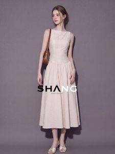 SHANGSHA | Unique Aesthetic Elegant Sleeveless Waist-cinching Dress