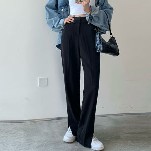 Gray Asymmetric Wide Leg Pants Womens High Waist Straight Cut Casual Drape Loose Long Trousers Autumn Spring Fashion