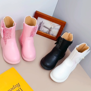 ankle boots for kids girls black shoes zip boot for kids  size 25-36