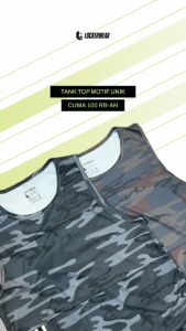 Kaos Sleeveless Baju Singlet Pakaian Olahraga Tanpa Lengan Tank Top Dengan Kantong Sport Motif Camo Army Gym Fitness Basket Lari Running Training Jogging Pria Laki Laki