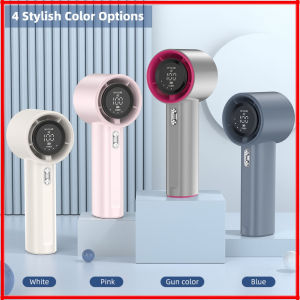 New พัดลมขนาดเล็กชาร์จได้แรงลม100เกียร์พัดลมไฟฟ้าความเร็วลมจอแสดงผลดิจิตอลเทอร์โบปรับได้แบบพกพากลางแจ้ง