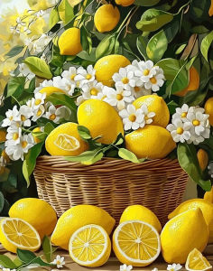 Oil Painting By Numbers Lemon Fruit Pattern DIY Number Drawing Canvas Pictures By Numbers Home Decor Large Size