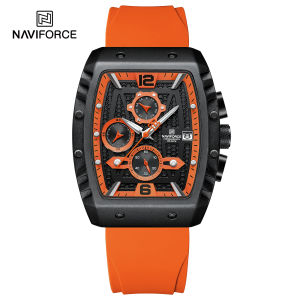 NAVIFORCE Watch for Men Waterproof 2024 Casual Watches Rectangle Quartz Chronograph Wristwatch with Calendar and Luminous Hands Original Relo Fashion Sports