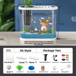 HUICHONG | Tabletop Desktop Oxygen and Filter Integrated Aquarium