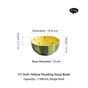 YOGEHOME | Hand-painted Watermelon Soup Bowl Home Use Fruit Salad Underglaze Ceramics