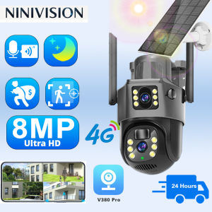 OVERSCAM 4G Solar Security Camera - 8MP 4K Dual Lens PTZ | Color Night Vision | Wireless Outdoor CCTV | IP66 Waterproof | No WiFi Needed