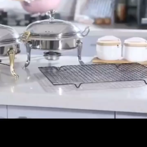 Stainless Steel Alcohol Hot Pot with Cover Chaffing Dish Catering Supplies Buffet Display