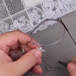 Eyeglasses Sunglasses Silicone Nose Pads Set Glasses Optical Repair Tool Kit Screw Nut Nose Pad Set