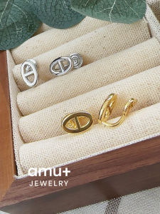 Mũi Lợn Khắc Amu Mũi Nhỏ Sang Trọng Ít Người Cảm Giác Cao Cấp Phong Cách CHANEL Dễ Phối Phải Vào Khay Hương Muỗi Khuyên Kẹp Tai Không Cần Lỗ Tai