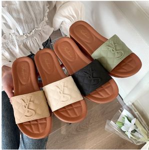Wolf.id SPT-34 Sandal Selop Datar Wanita Slip On Kasut Korea Fasion Cewek Motif Cetak Huruf BISA COD