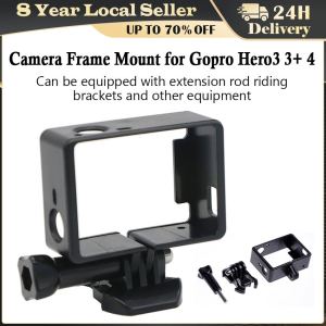 Side Border Protector Frame Case For Gopro Hero 3 3+ 4 Session for Go Pro Protective Housing Mount Stand Action Camera Accessory Newest Standard Protective Border Frame for Gopro Hero 4 3+ Black 3 Camera Case Protector Mount For Go Pro 3 3+ 4 Cam Acc
