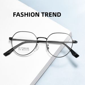 Firada แว่นตาอัลลอยไทเทเนียมทรงกลมสไตล์ย้อนยุค2023 กรอบแก้วใบสั่งเกี่ยวกับสายตาสำหรับผู้ชายผู้หญิง 1015TH ใหม่